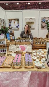 rose and mary cosmetics store counter with products