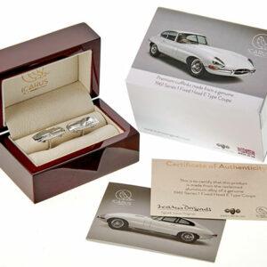 E-Type 28-2-201149 cufflinks in box with a card