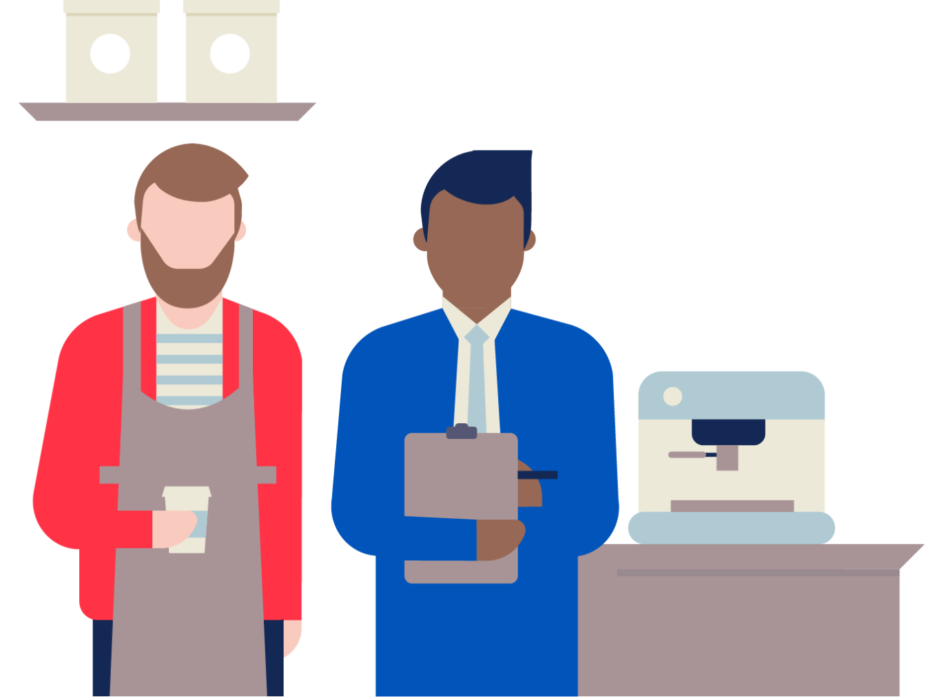 Abstract illustration to depict a mentor and mentoree