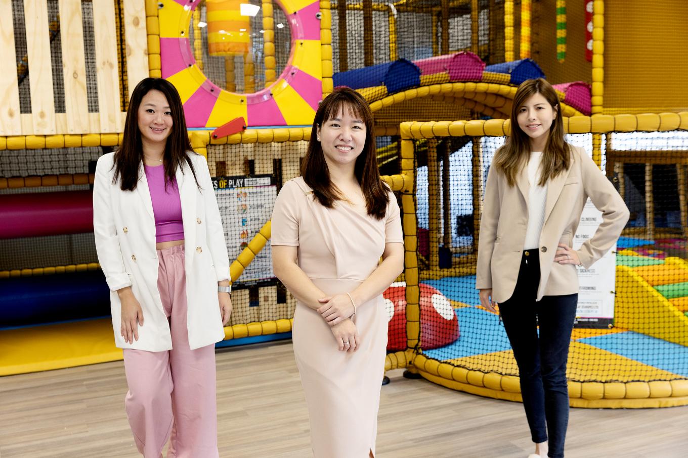 entrepreneur women standing in soft play room