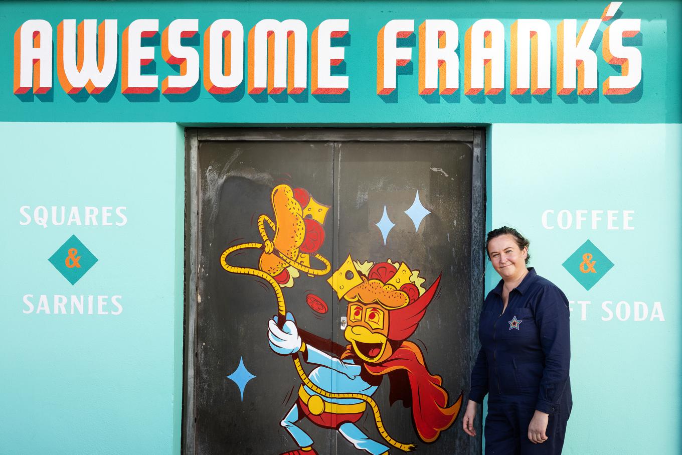 Alexandra Walker, founder of Awesome Frank's outside her shop