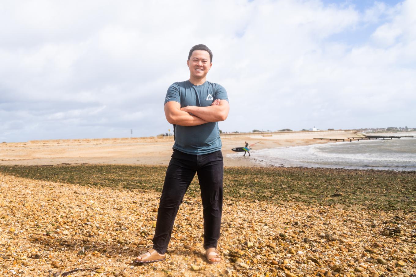 Terence Chung, founder of Nuoceans on a beach